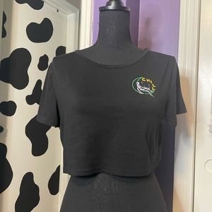 Chill Skeleton Cropped Shirt